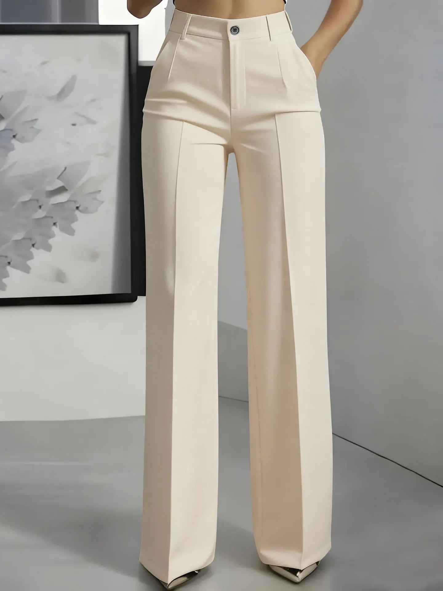 European and American cross-border 2026 new women's high-waisted, draped, straight-cut, simple suit pants for women