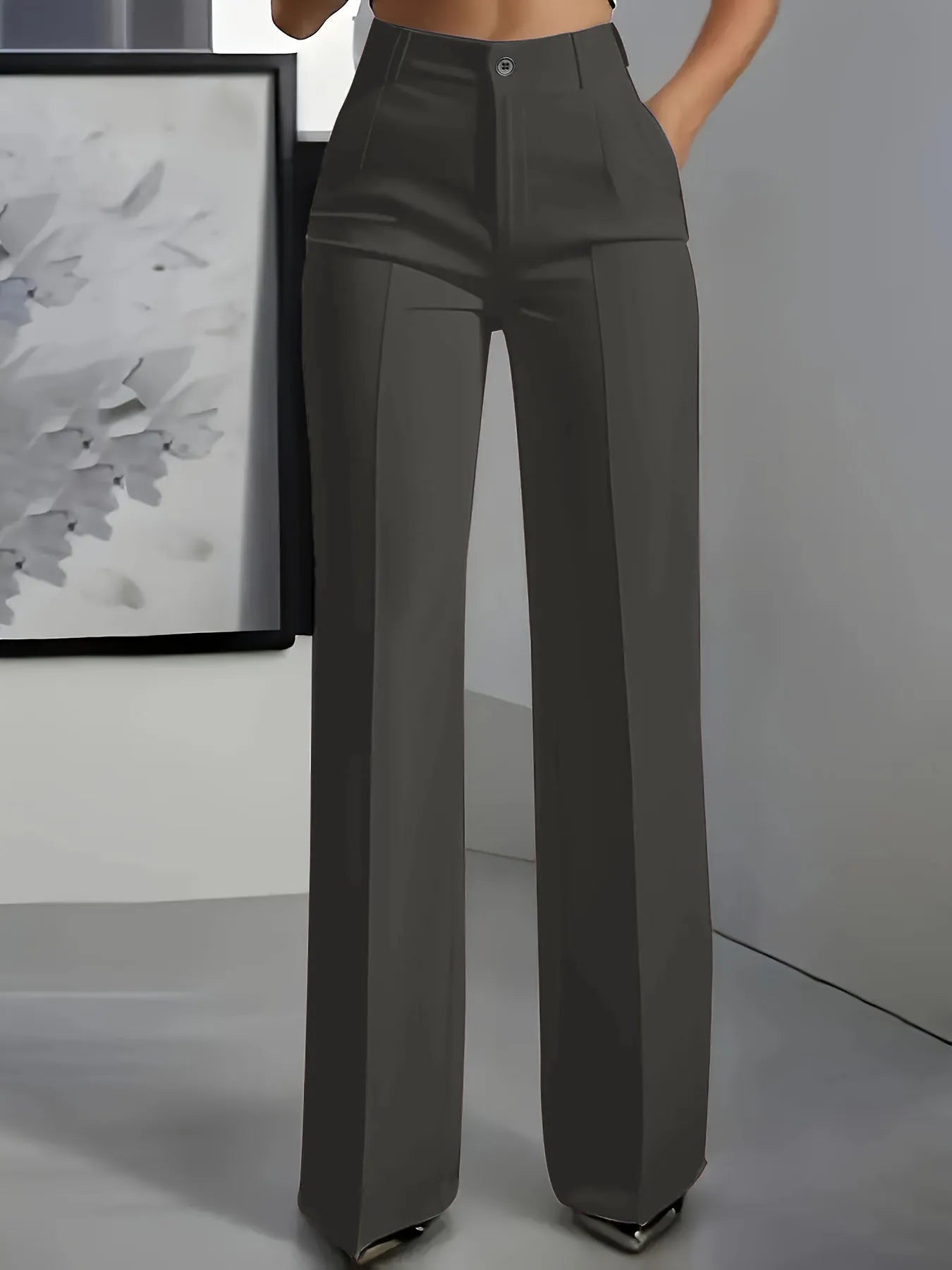 European and American cross-border 2026 new women's high-waisted, draped, straight-cut, simple suit pants for women