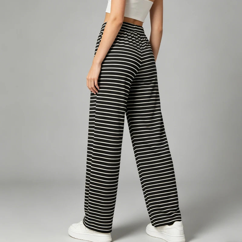 Ladies' Summer Striped Pants Youth Casual Versatile Sports Try Fashionable And Trendy Loose Pants Home Walking Pants