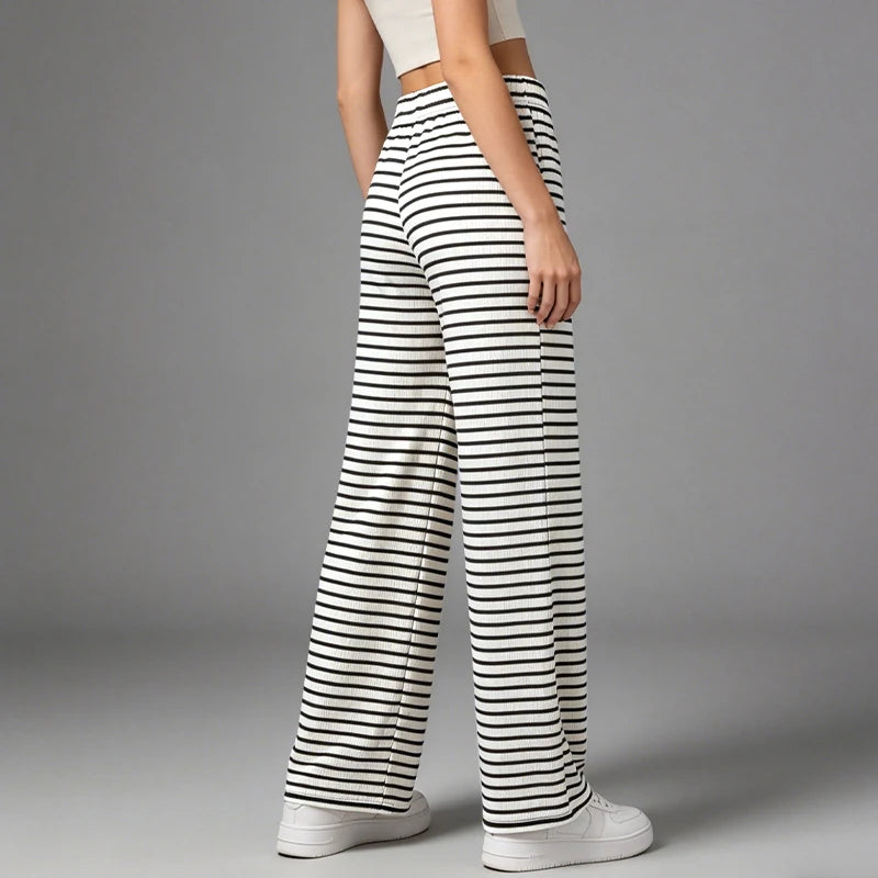 Ladies' Summer Striped Pants Youth Casual Versatile Sports Try Fashionable And Trendy Loose Pants Home Walking Pants