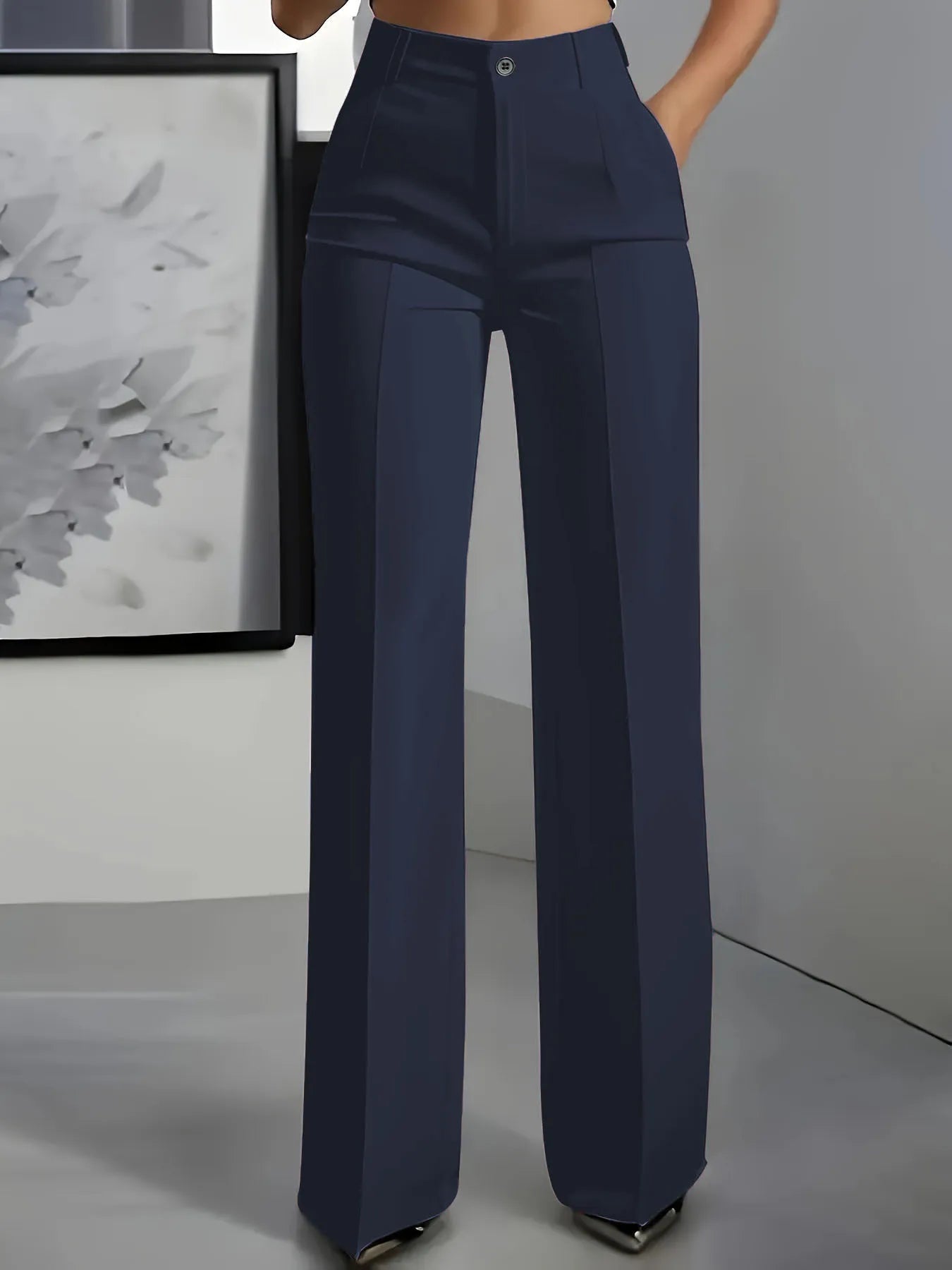 European and American cross-border 2026 new women's high-waisted, draped, straight-cut, simple suit pants for women