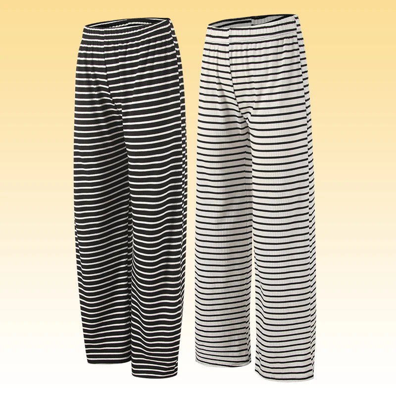 Ladies' Summer Striped Pants Youth Casual Versatile Sports Try Fashionable And Trendy Loose Pants Home Walking Pants